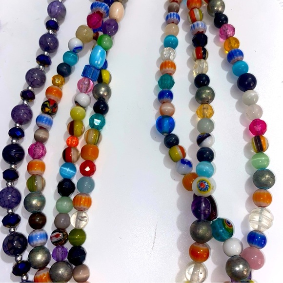 Lot Southwest Style Art Glass Bead Multicolor Necklaces - Picture 9 of 13